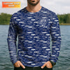 Maxcorners Personalized Baitfish Fishing Shirt With Custom Name, UPF Long Sleeve Shirts, Fishing Shirt, Fishing Shirts For Men