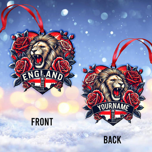 Maxcorners Custom Name England Ornament, Christmas Gift for England Lover 2D Flat LM2211