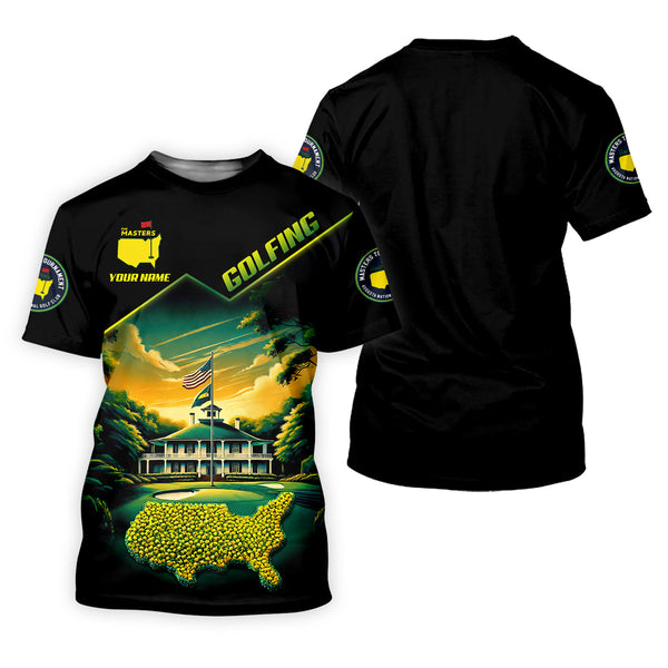 Maxcorners Custom Augusta Golf Course Polo Shirt, Golfing Apparel, Mens Golf Gift, Funny Golf Shirt