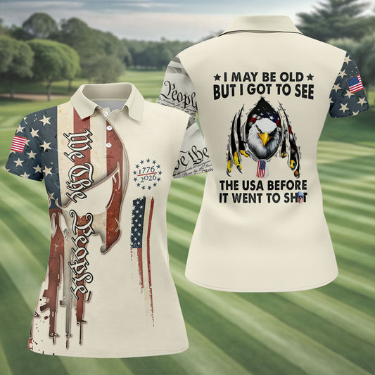 Maxcorners Funny Old USA Before It Went To Sh*t Golf Polo Shirt, Women’s Golf Polo, Ladies Golf Shirts LM1507