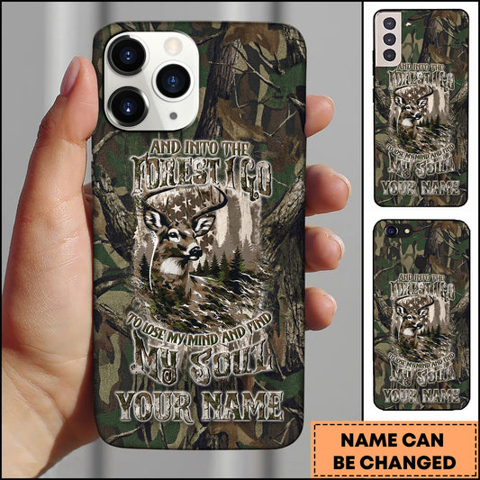 Maxcorners Artist Hunting - Into The Forest Deer Realistic Camo Personalized Name Phone Case