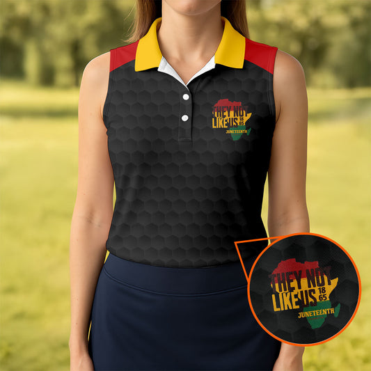 Maxcorners Juneteenth They Not Like Us 1865 Performance Golf Polo Shirt, Golf Shirts For Women, Women's Golf Apparel LM1507