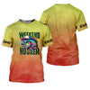Maxcorners Weekend Hooker Orange Yellow Fishing Shirt, SPF Shirt, Hooded Sun Shirt, Gift For Fisherman