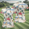 Maxcorners Pit Bull Beach Vacation Tropical Golf Polo Shirt, Golf Shirts For Women, Women's Golf Apparel LM1507