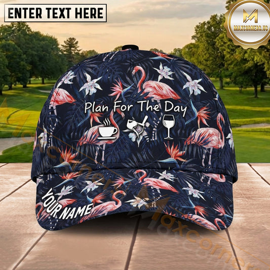 Maxcorners Golf Flaming Skull Crossed Clubs Personalized Name Cap