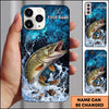 Maxcorners Blue Marble Hexagon Water Splash Personalized Name Phone Case (13 Fish Species)
