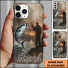 Maxcorners Fishing Sunset Angler Multicolor Options Personalized Name 3D Shirt (12 Fish Species)