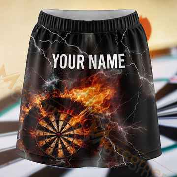 Maxcorners Darts Fiery Dartboard Personalized 3D Skort, Skirts With Shorts
