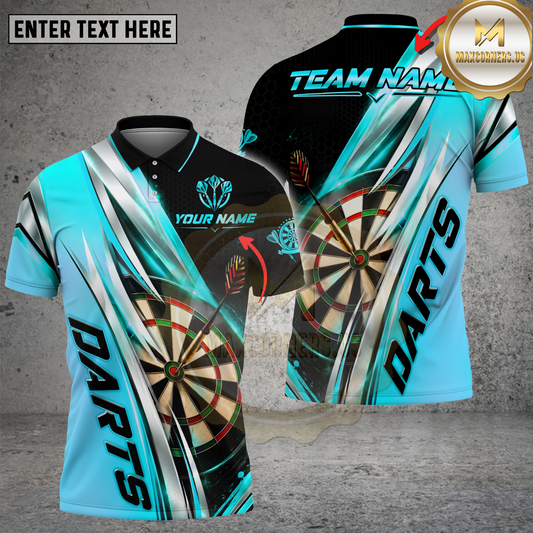Maxcorners Darts Dartboard Gold Lightning Strike Multicolor Options Personalized Name, Team Name 3D Shirt (5 Colors)