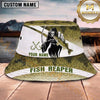 Maxcorners Fishing Fish Reaper White Green Scale Personalized 3D Bucket Hat (13 Fish Species)