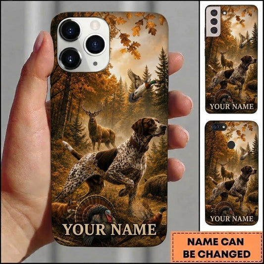 Maxcorners Hunting Dog Deer Turkey Duck Autumn Customized Name Phone Case
