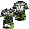 Maxcorners Green MTB Cycling Customize Name 3D Shirts