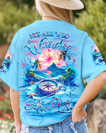 Maxcorners Not All Who Wander Are Lost Compass Beach All Over Print LM1501