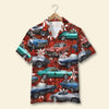 Maxcorners Seamless Tribal Pattern, Custom Classic Car Photo Hawaiian Shirt, Summer Gift