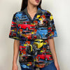 Custom Hot Rod Photo Hawaiian Shirt, Flame Pattern, Gift For Summer