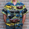 Custom Muscle Car Hawaiian Shirt, Seamless Tree Pattern