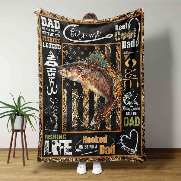 Maxcorners Dad The Man The Myth The Fishing Legend Blanket