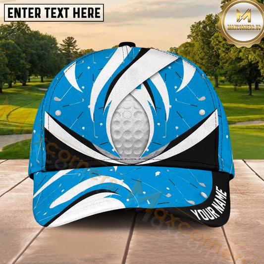 Maxcorners Golf Abstract Golf Ball Modern Swirl Golf Club Pattern Personalized Name 3D Classic Cap