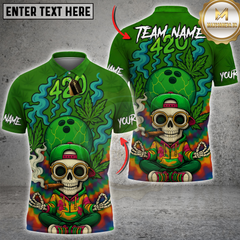 Maxcorners Bowling 420 Funny Skull Personalized Name 3D Unisex Shirt