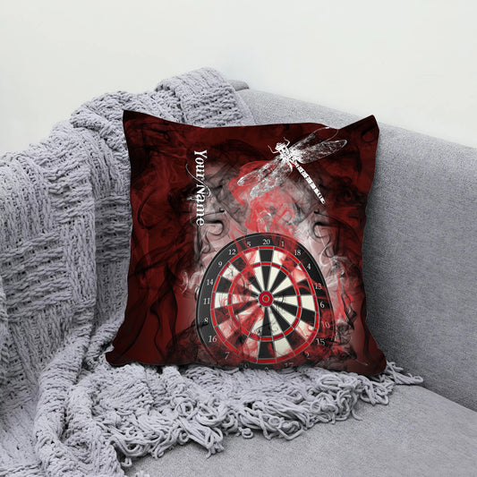 Maxcorners Darts Dragonfly Smoke Art Target Multicolor Customized Name 3D Pillow