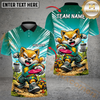 Maxcorners Shiba Inu Disc Golf Action Polo Personalized Name, Team Name 3D Shirt (4 Colors)