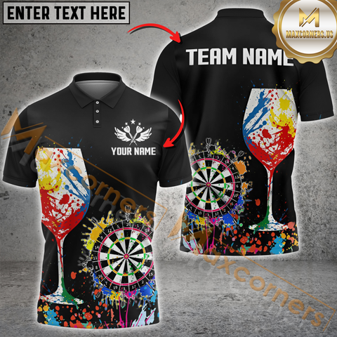 Maxcorners Splash Wine Darts Jersey Personalized Name 3D Unisex Shirt