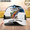 Maxcorners Fishing Blue Smoke Hexagon Pattern Personalized 3D Cap
