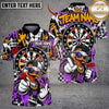 Maxcorners Darts Urban Duck Mascot Cap Sunglasses Target Board Paint Splatter Graphic Multicolor Customized Name, Team Name 3D Shirts