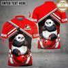 Maxcorners Bowling Angry Panda Multicolor Customized Name, Team Name 3D Shirts