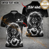 Maxcorners Electric Lion Golf Polo Customized Name, Team Name 3D Shirts (4 Colors)