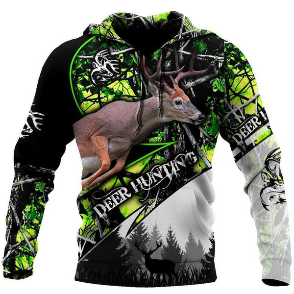 Maxcorners Deer Hunting A4 3D Over Printed Hoodie