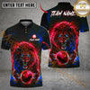 Maxcorners Electric Lion Golf Polo Customized Name, Team Name 3D Shirts (4 Colors)