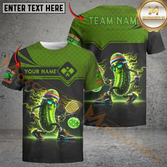 Maxcorners Pickleball Funny Paddle Custom Name & Team 3D Shirt (4 Colors)