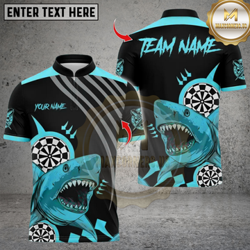 Maxcorners Darts Funny Shark Dartboard Design Multicolor Customized Name, Team Name 3D Shirts