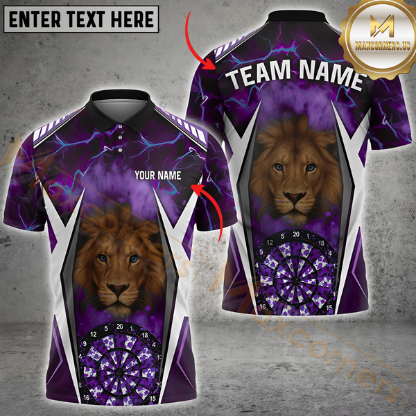 Maxcorners Darts Lion’s Precision Multicolor Customized Name, Team Name 3D Shirts