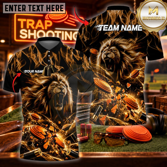 Maxcorners Trap Shooting Shotgun & Dynamic Clay Target Burst Graphic Customized Name, Team Name 3D Shirts
