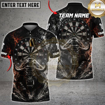 Maxcorners Darts Bull Dartboard Lava Fire Dark Power Multiple Personalized Name, Team Name 3D Shirt