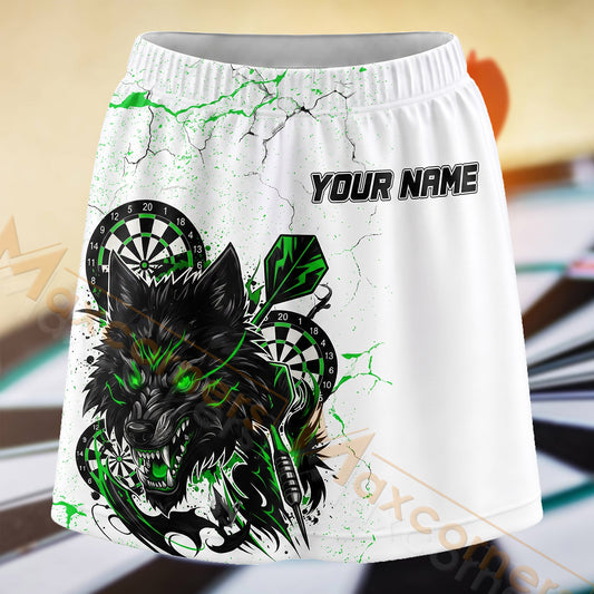 Maxcorners Darts Green Dragon Dartboard Personalized 3D Skort, Skirts With Shorts