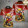 Maxcorners Shiba Inu Disc Golf Action Polo Personalized Name, Team Name 3D Shirt (4 Colors)