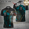 Maxcorners Billiard Skull Multicolor Customized Name, Team Name 3D Shirt
