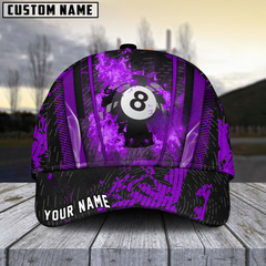 Maxcorners Billiard Ball 8 Abstracts Grunge Texture Personalized Name 3D Cap (6 Colors)