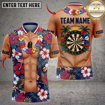 Maxcorners Darts Hawaiian Floral Shirt Dartboard Personalized Name 3D Unisex Shirt