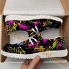 Maxcorners Billiard Ball 8 Graffiti Paint Splash Personalized Name Canvas Loafer Shoes