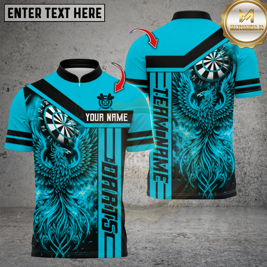 Maxcorners Darts Flaming Phoenix Dart Design Multicolor Customized Name, Team Name 3D Shirt