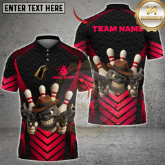 Maxcorners Gangster Bowling Multicolor Customized Name, Team Name 3D Shirts