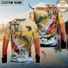 Maxcorners Fishing Sunset Compass Custom Name & Team Name 3D Shirts