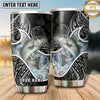 Maxcorners Fishing Tumbler Black White Paisley Bandana Design Personalized Name Tumbler (13 Species)