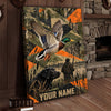 Maxcorners Duck Hunting Mallard Geometric Camo Personalized Canvas Wall Art