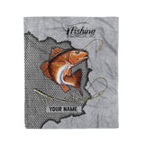 Maxcorners Redfish Fishing Customized Name 3D Quilt - Blanket