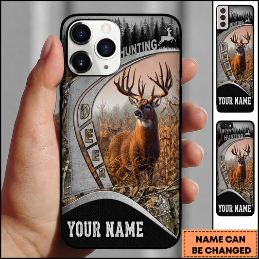 Maxcorners Hunting Deer Cornfield Woodland Customized Name Phone Case
